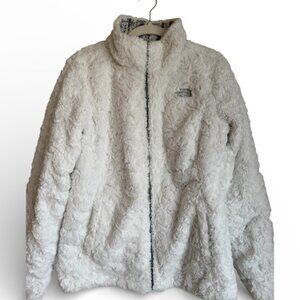 North Face reversible white and birch pattern jacket Sz M